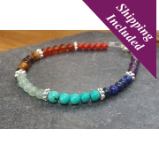 Chakra Balancing Bracelet with Crystals & Sterling Silver Beads Chakra Balancing Bracelet with Crystals & Sterling Silver Beads